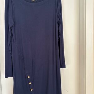 Lilly Pulitzer Navy Long Sleeve Dress with Gold Buttons